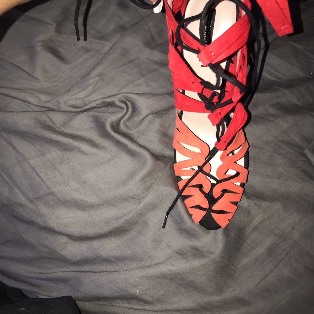 Never worn Zara lace up heels - Picture 3 of 4